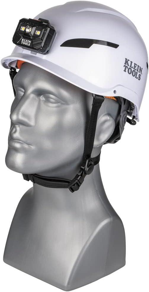 imageKlein Tools 60564 Safety Helmet Type2 Safety Helmet 20kV Protection NonVented Class E WhiteHelmet w  Light