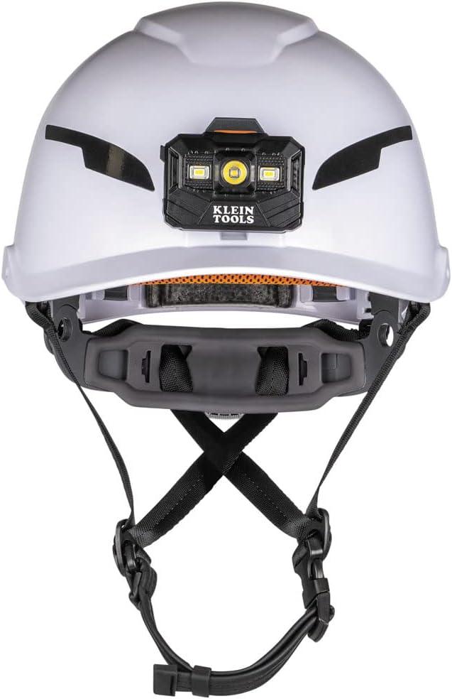 imageKlein Tools 60564 Safety Helmet Type2 Safety Helmet 20kV Protection NonVented Class E WhiteHelmet w  Light