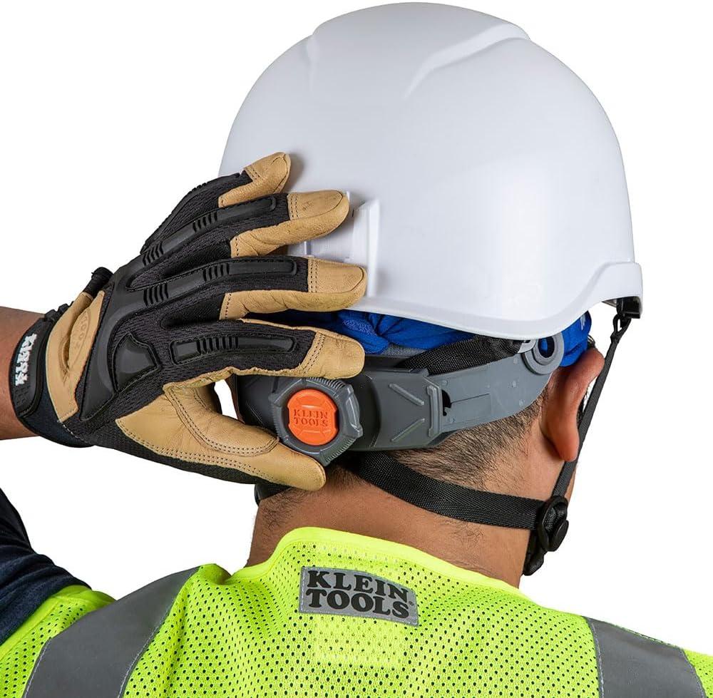 imageKlein Tools 60564 Safety Helmet Type2 Safety Helmet 20kV Protection NonVented Class E WhiteHelmet w  Light