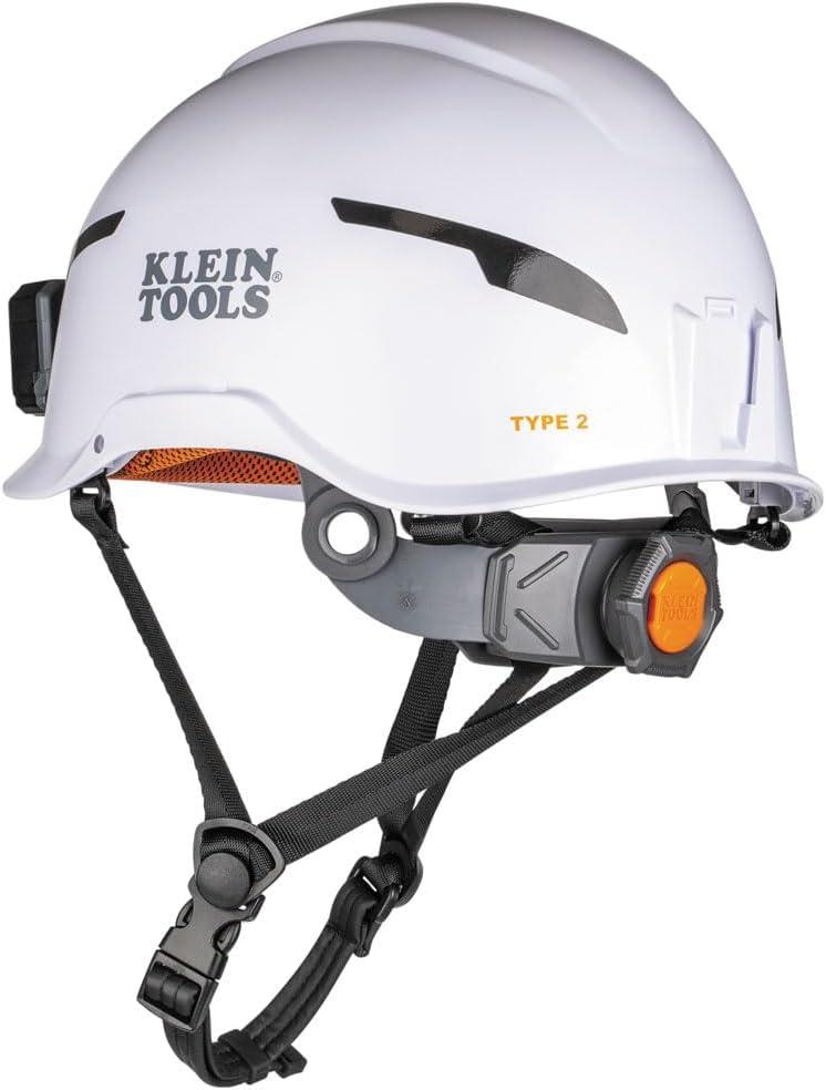 imageKlein Tools 60564 Safety Helmet Type2 Safety Helmet 20kV Protection NonVented Class E WhiteHelmet w  Light