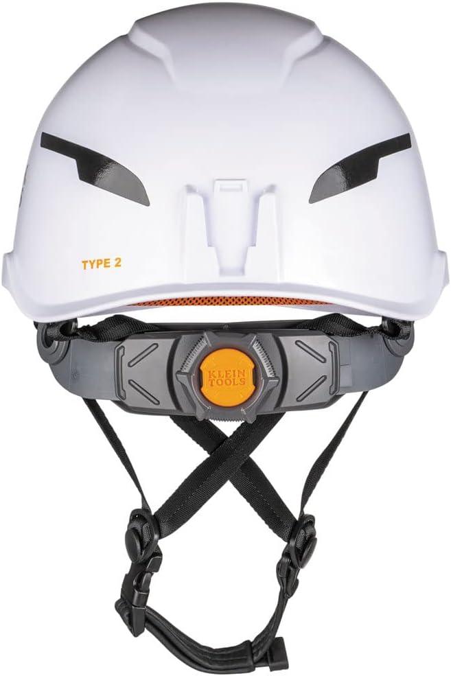 imageKlein Tools 60564 Safety Helmet Type2 Safety Helmet 20kV Protection NonVented Class E WhiteHelmet w  Light