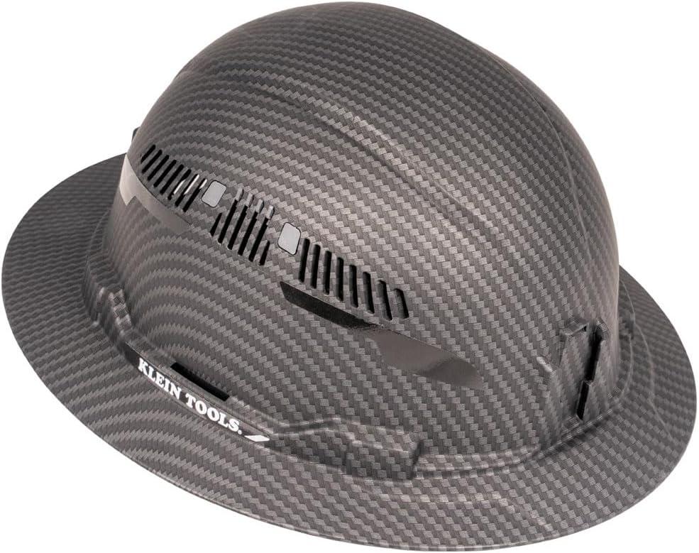 imageKlein Tools 60626 Hard Hat Vented Full Brim Premium KARBN Design Type 1 Class C Hard Hat 4Point Ratchet Suspension