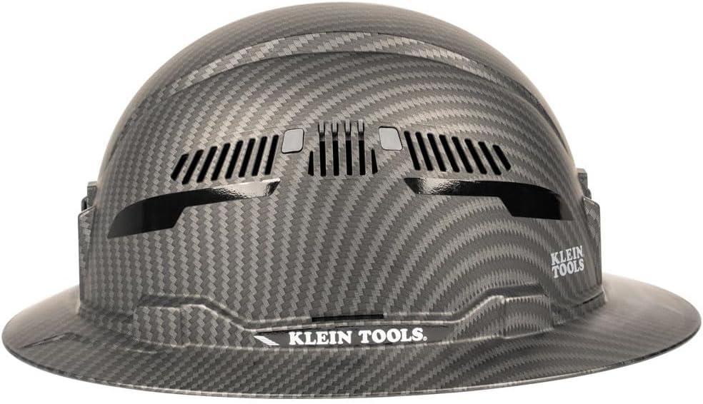imageKlein Tools 60626 Hard Hat Vented Full Brim Premium KARBN Design Type 1 Class C Hard Hat 4Point Ratchet Suspension