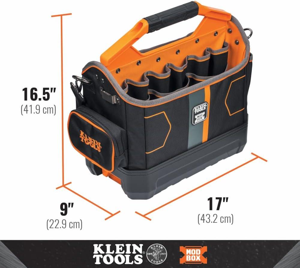 imageKlein Tools 62202MB MODbox Tool Tote Part of the MODbox Mobile Workstation 33 Pockets Ample Tool Storage Zipper Pocket for Small ItemsBOX