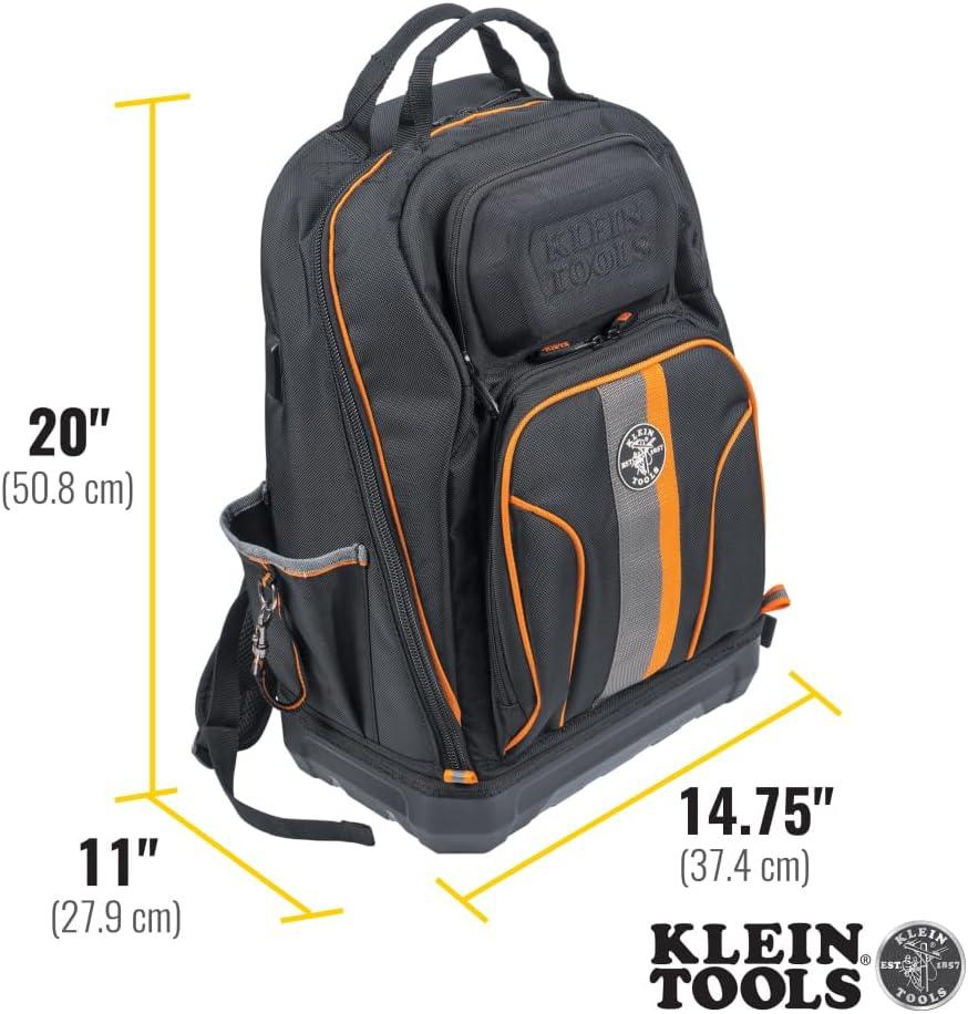imageKlein Tools 62800BP Backpack Tool Bag Tradesman Pro ExtraLarge 40Pocket Electrician Jobsite Backpack with Molded Bottom Charging PortFullsize