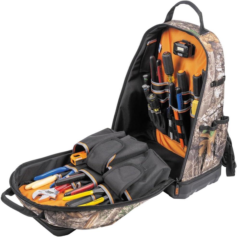imageKlein Tools 62800BP Backpack Tool Bag Tradesman Pro ExtraLarge 40Pocket Electrician Jobsite Backpack with Molded Bottom Charging PortFullsize Camo