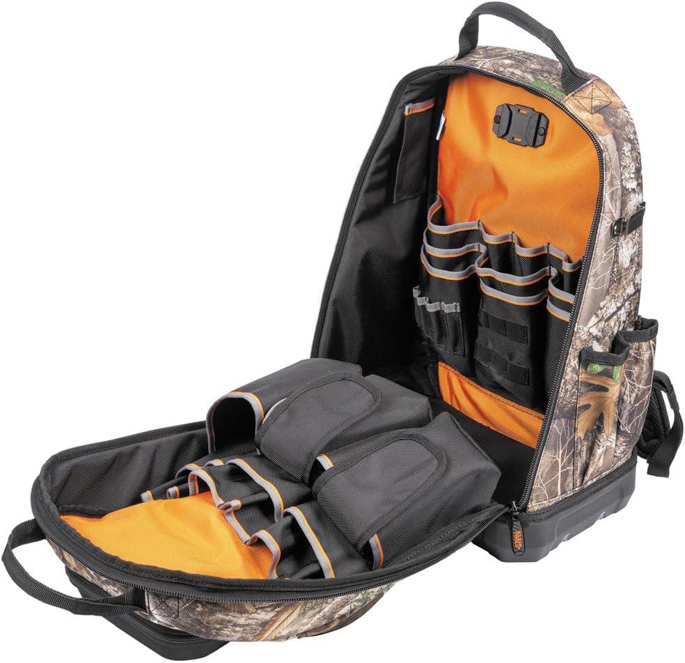 imageKlein Tools 62800BP Backpack Tool Bag Tradesman Pro ExtraLarge 40Pocket Electrician Jobsite Backpack with Molded Bottom Charging PortFullsize Camo