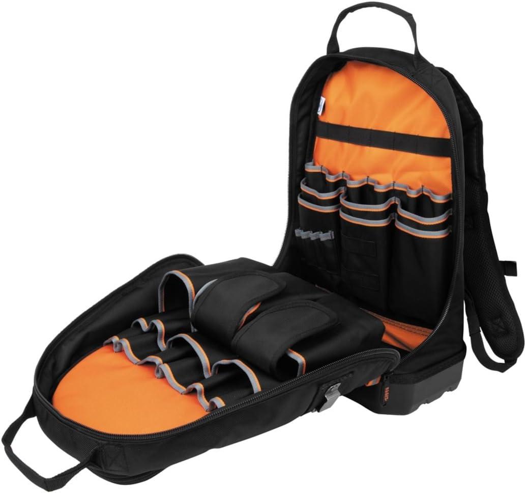 imageKlein Tools 62800BP Backpack Tool Bag Tradesman Pro ExtraLarge 40Pocket Electrician Jobsite Backpack with Molded Bottom Charging PortLow Profile