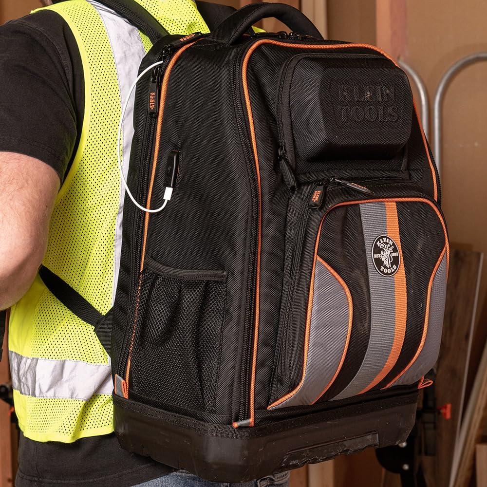 imageKlein Tools 62805BPTECH 28Pocket Laptop Backpack Tool Bag Tradesman Pro ExtraLarge Tech Tool Backpack with Molded Bottom Charging PortBackpack