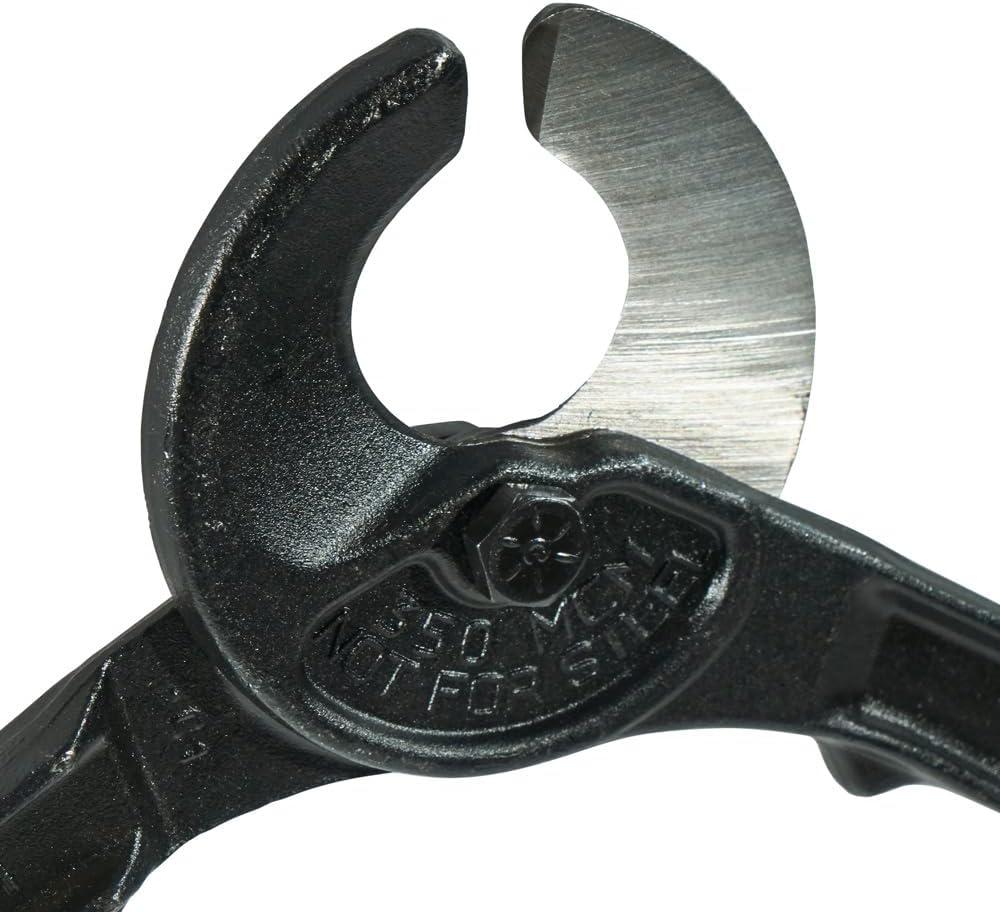 imageKlein Tools 63035 Utility Cable Cutter Made in USA for MCM Copper and 350 MCM Aluminum Cable with ShearType Hook Jaws 16Inch Handles