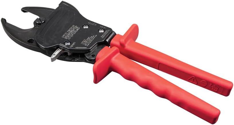 imageKlein Tools 63711 Wire Cable Cutter with Open Front Loading Jaws Cuts 600 MCM Copper 750 MCM AluminumOpen Jaw  600 MCM Copper750MCM Aluminum