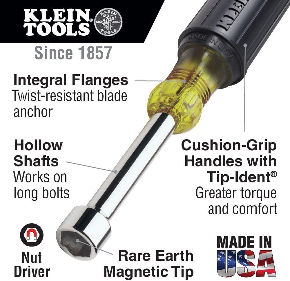 imageKlein Tools 646M Tool Set Made in USA Magnetic Nut Drivers Sizes 14 and 516Inch 6Inch Shafts 2PieceMagnetic