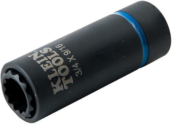 imageKlein Tools 66001 2in1 Impact Socket Sizes 34Inch and 916Inch Hex 12Point Deep Socket Wrench with 12Inch Drive12Point