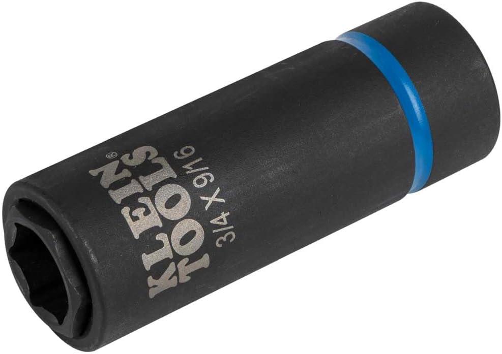 imageKlein Tools 66001 2in1 Impact Socket Sizes 34Inch and 916Inch Hex 12Point Deep Socket Wrench with 12Inch Drive6Point