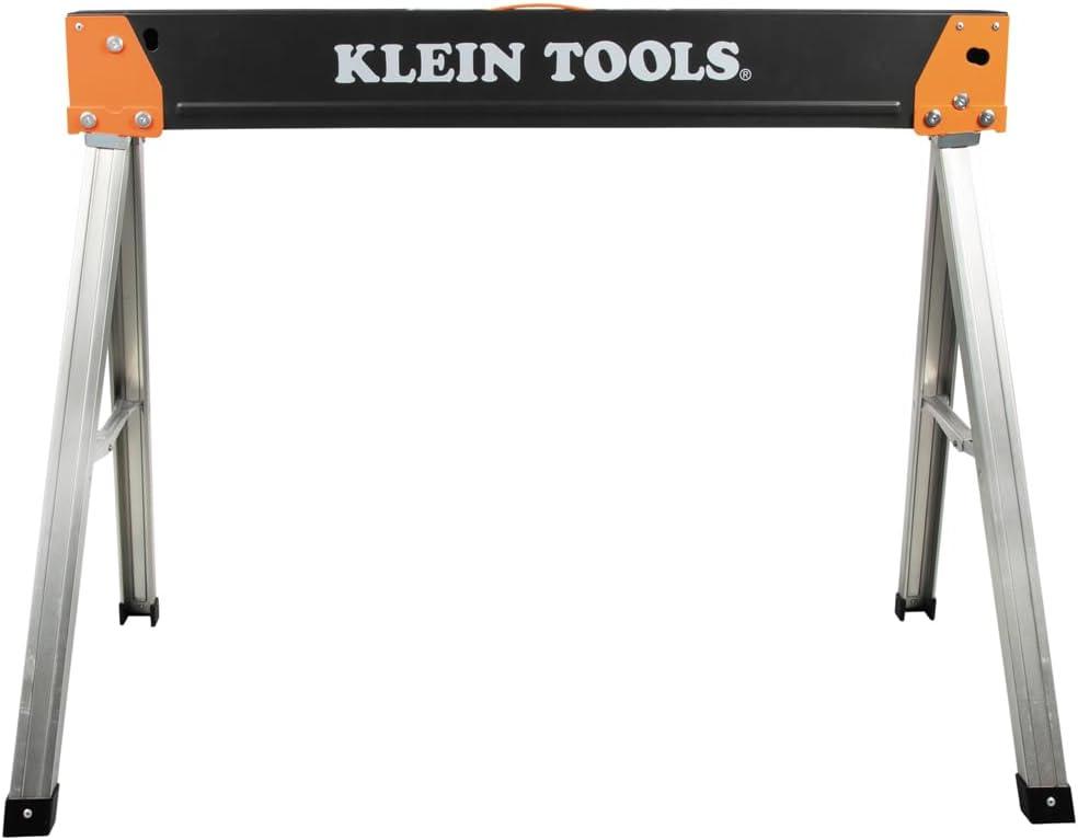 imageKlein Tools 66187 Folding Saw Horse Heavy Duty Legs Metal Saw Horse for Woodworking Carpenters Contractors 2Pack