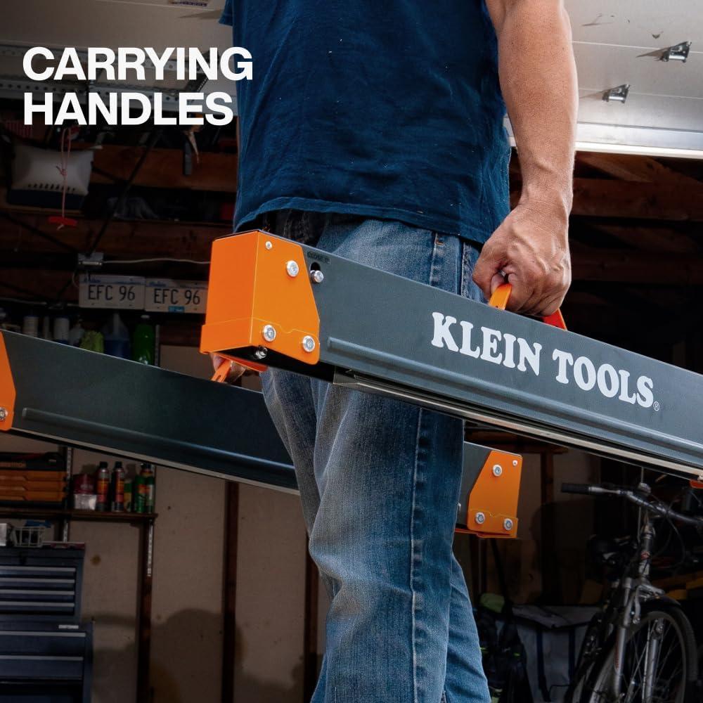 imageKlein Tools 66187 Folding Saw Horse Heavy Duty Legs Metal Saw Horse for Woodworking Carpenters Contractors 2Pack