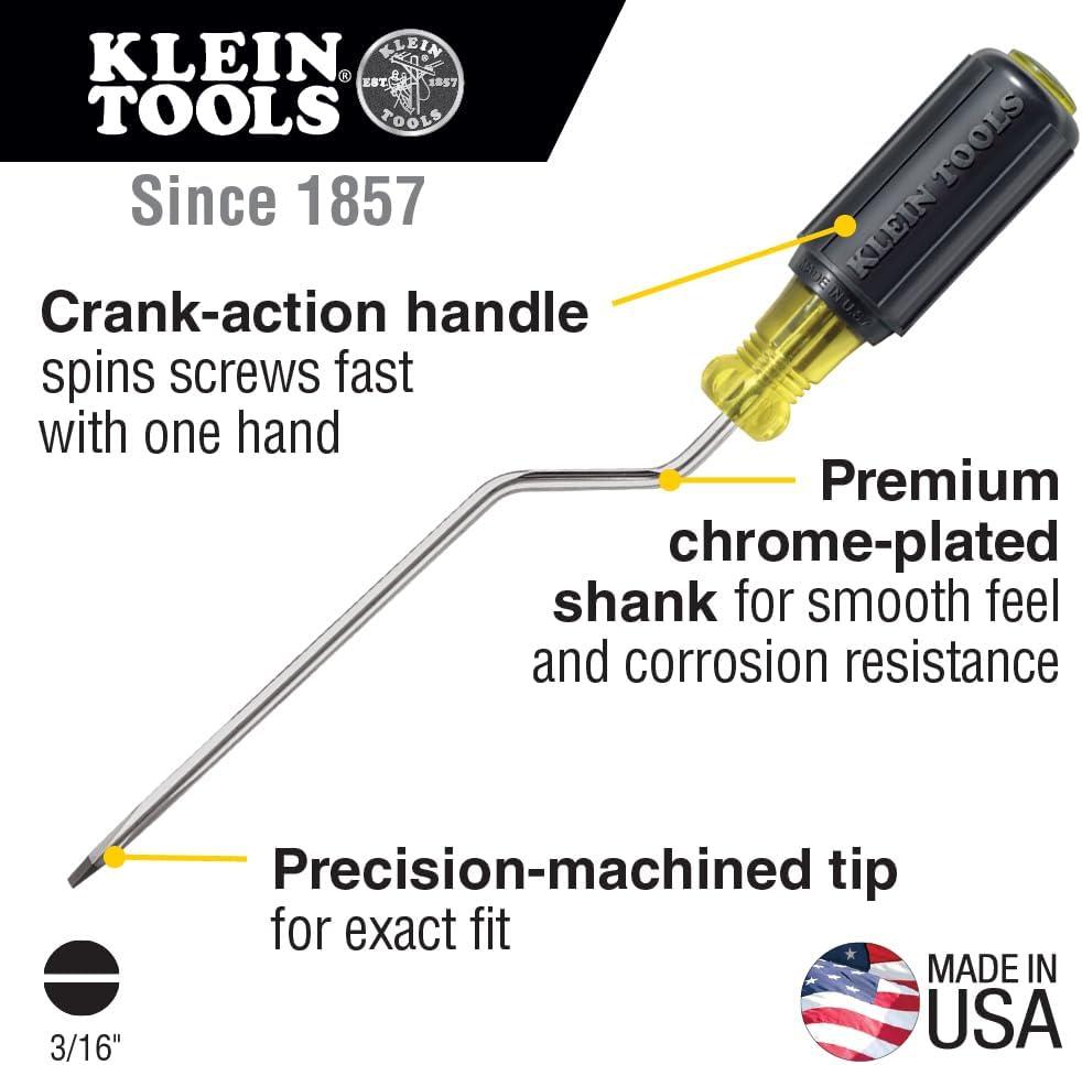 imageKlein Tools 6706 Screwdriver Made in USA 316Inch Cabinet Tip RapiDriv 6Inch Shank316Inch Cabinet Tip