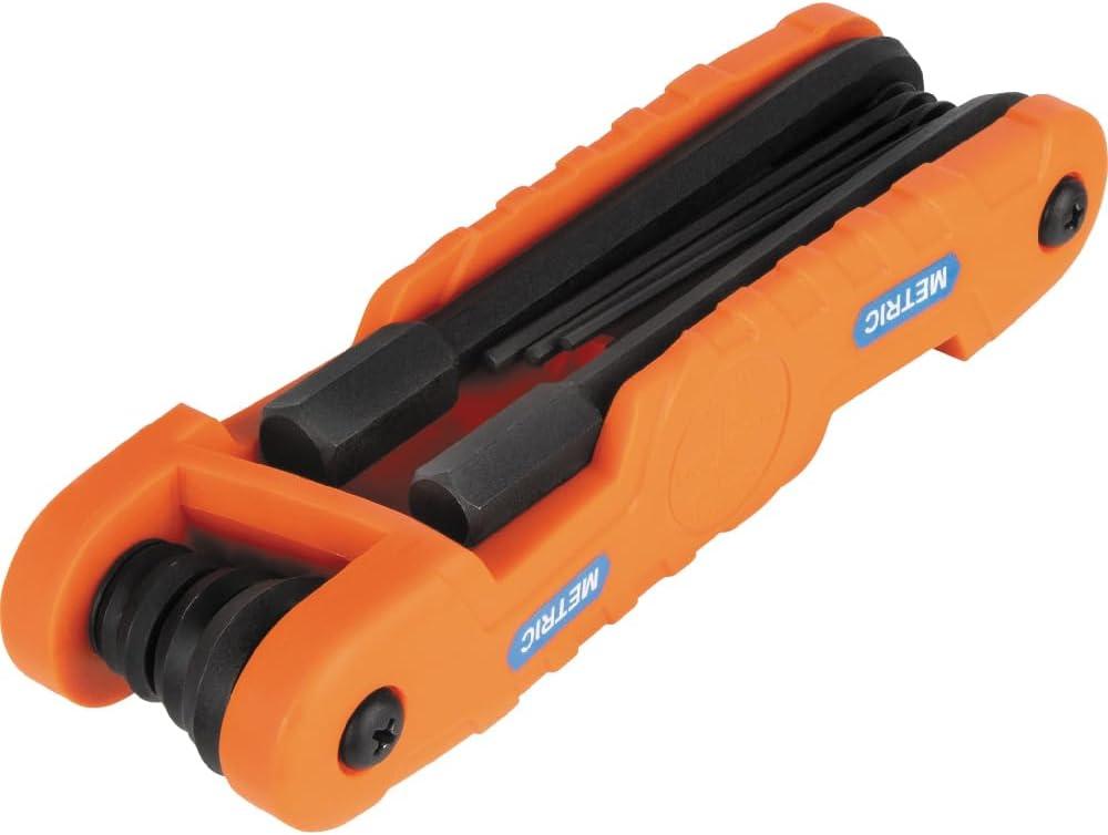 imageKlein Tools 70550 Hex Wrench Key Set 11 SAE Sizes Heavy Duty Folding Allen Wrench Tool with Extra Long Hex Keys10Key Metric