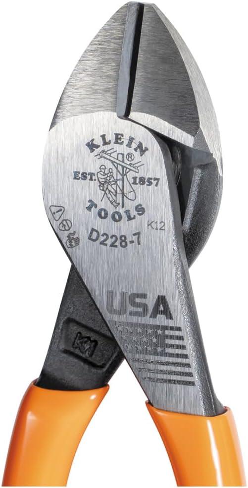 imageKlein Tools 80020 Plier Set Made in USA Linemans Pliers Diagonal Cutters and Needle Nose Pliers Induction Hardened Knives 3Piece7Inch
