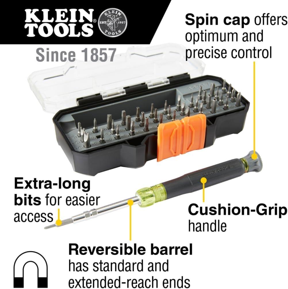 imageKlein Tools 80066 Precision Driver Kit with MultiBit Screwdriver and AllinOne Repair Tool Kit with 39 Bits for Apple Products 2Piece39 Bit Driver Set