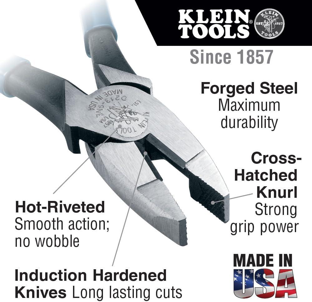 imageKlein Tools 80080 Hand Tool Kit includes 2 Screwdrivers Made in USA 3 Pliers Wire Stripper and Cutter for Electricians 6PieceTool Set