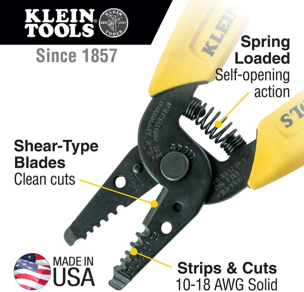 imageKlein Tools 80080 Hand Tool Kit includes 2 Screwdrivers Made in USA 3 Pliers Wire Stripper and Cutter for Electricians 6PieceTool Set