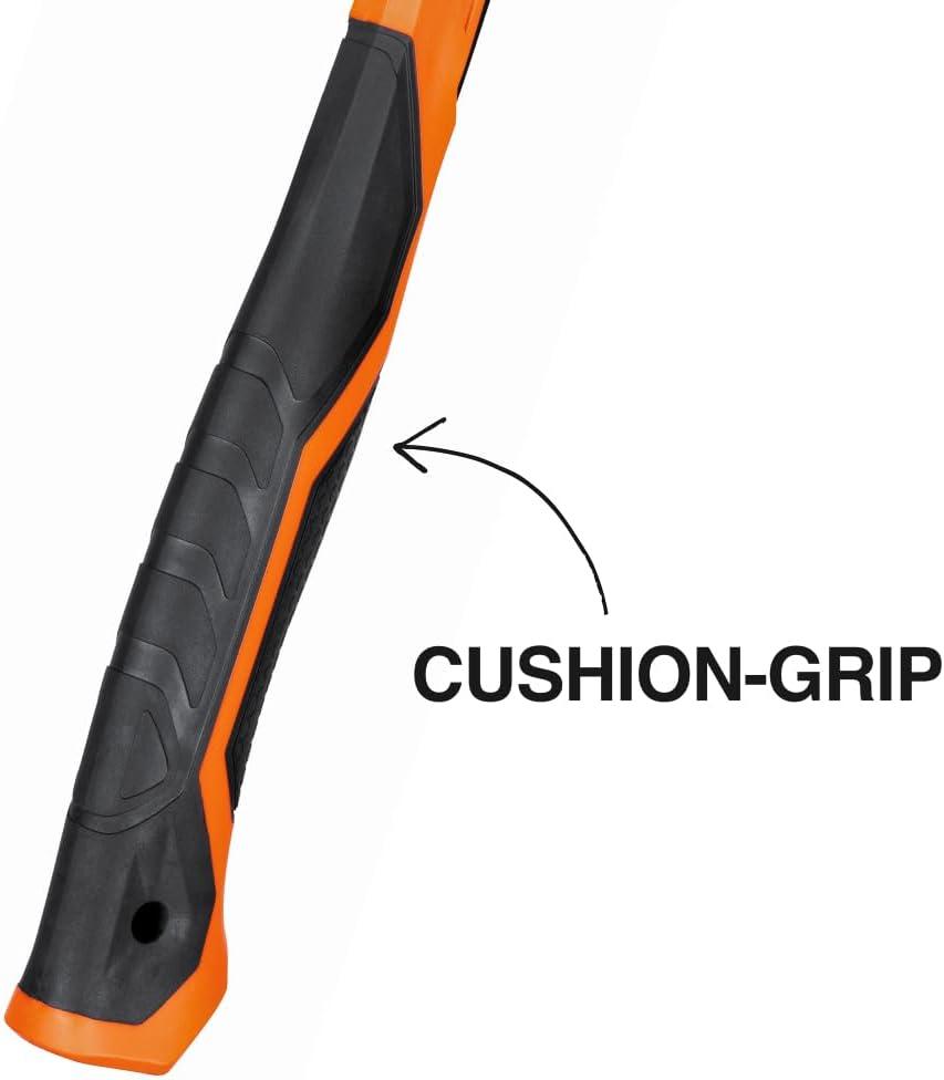 imageKlein Tools 83226 Linemans 26Ounce Claw Milled Hammer Fiberglass Handle Heavy Duty for Utility Poles Milled Face High Visibility Orange22 oz