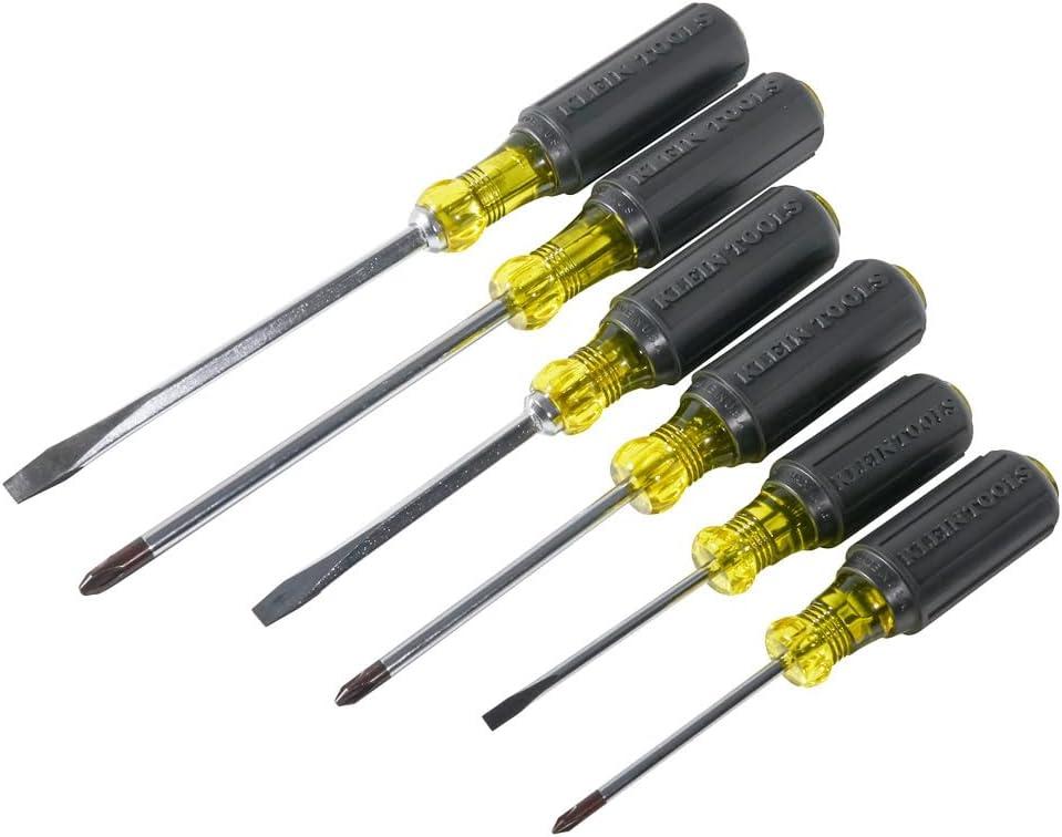 imageKlein Tools 85074 6Piece Screwdriver Set Made in USA Includes 3 AllPurpose Flathead 3 Phillips CushionGrip Comfort Precision Machined ScrewdriversSCREWDRIVER