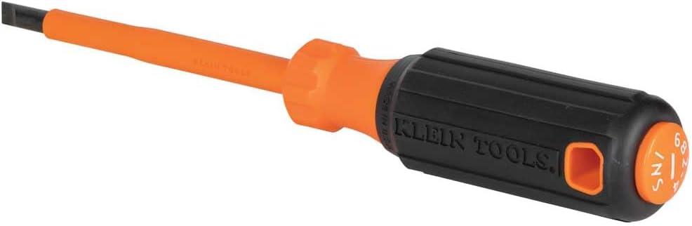 imageKlein Tools 85076INS Insulated Screwdriver Set Made in USA features 1000V Electricial Screwdrivers 3 Phillips and 2 Slotted and Square Tips 6Piece3Piece Set