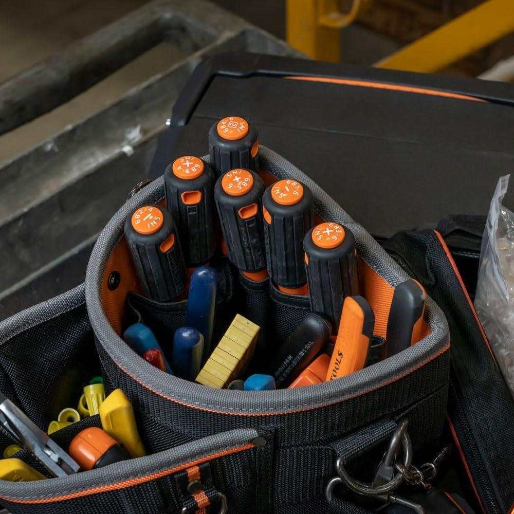 imageKlein Tools 85076INS Insulated Screwdriver Set Made in USA features 1000V Electricial Screwdrivers 3 Phillips and 2 Slotted and Square Tips 6Piece6Piece Set
