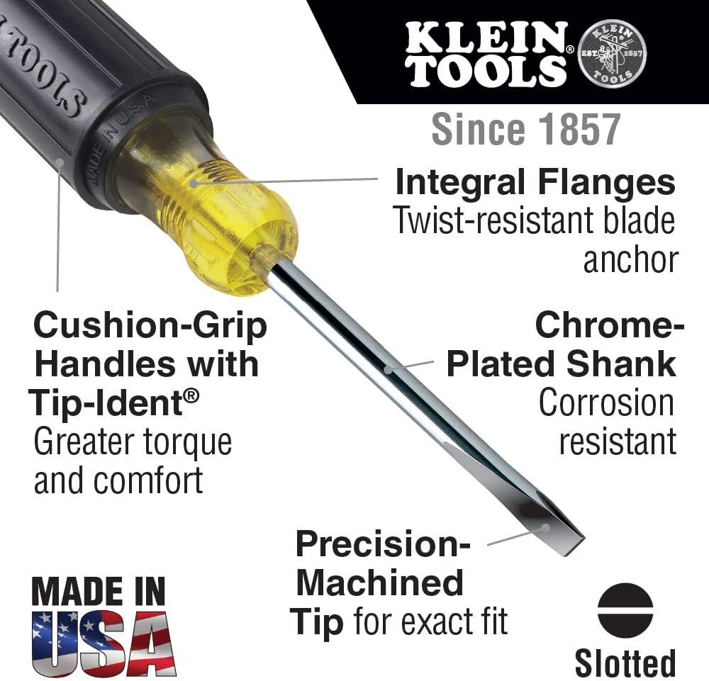 imageKlein Tools 85148 Screwdriver Set with Magnetizer  Demagnetizer for Magnetic Tips Flathead and Phillips Home Improvement 9Piece5Piece Screwdriver Set