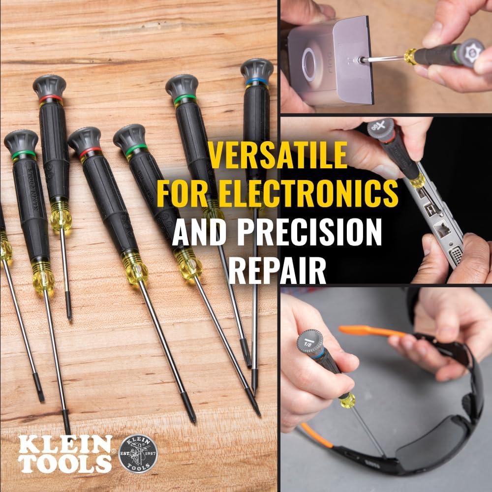 imageKlein Tools 85617 Mini Precision Screwdriver Set Slotted Phillips TORX CushionGrip Handles Ideal for Terminal Blocks ElectronicsScrewdriver Set  D2755 Pliers