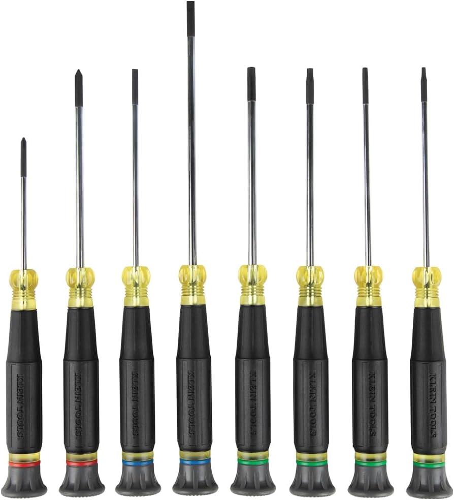 imageKlein Tools 85617 Mini Precision Screwdriver Set Slotted Phillips TORX CushionGrip Handles Ideal for Terminal Blocks ElectronicsScrewdriver Set