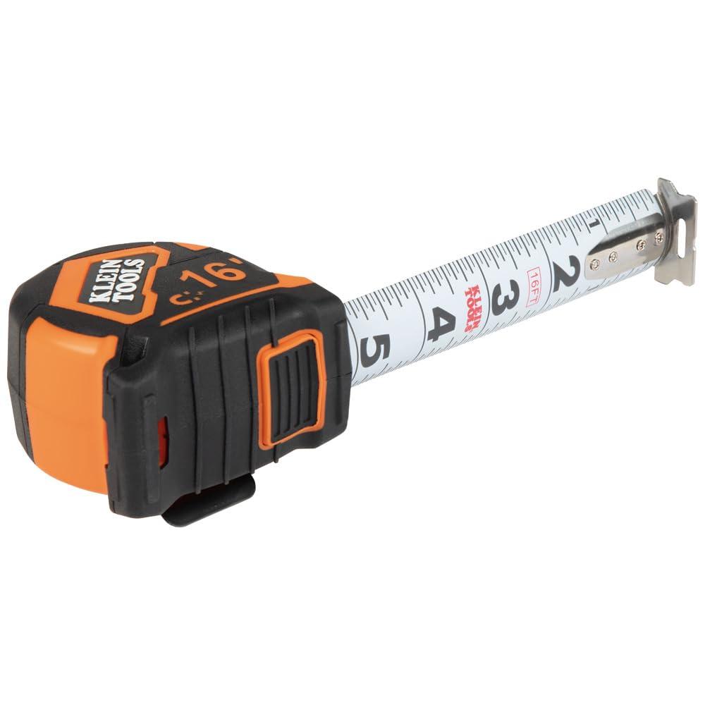 imageKlein Tools 9225 Tape Measure HeavyDuty Measuring Tape with 25Foot DoubleHook DoubleSided Nylon Reinforced Blade with Metal Belt Clip16Foot