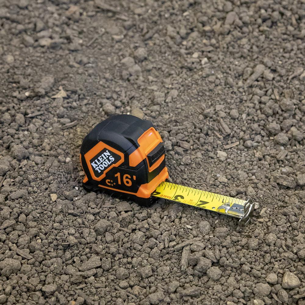 imageKlein Tools 9225 Tape Measure HeavyDuty Measuring Tape with 25Foot DoubleHook DoubleSided Nylon Reinforced Blade with Metal Belt Clip16Foot