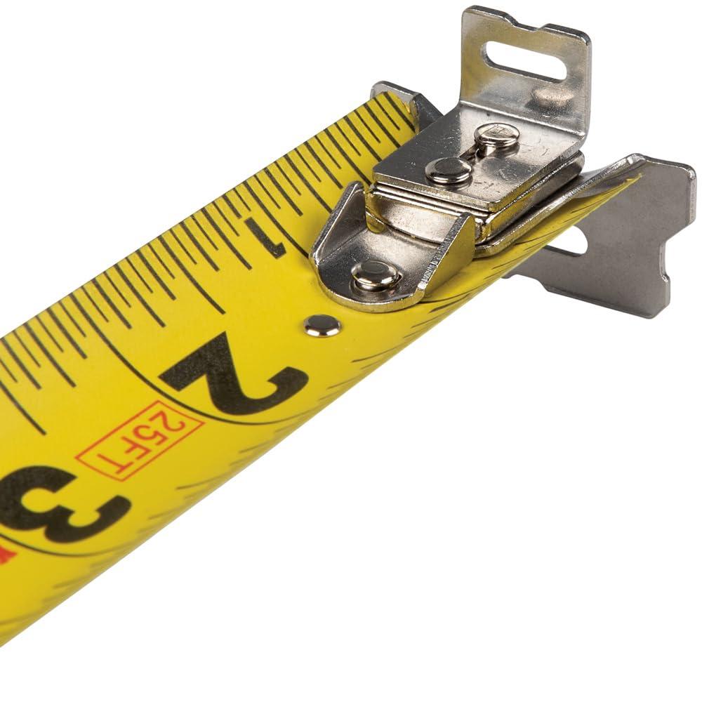 imageKlein Tools 9225 Tape Measure HeavyDuty Measuring Tape with 25Foot DoubleHook DoubleSided Nylon Reinforced Blade with Metal Belt Clip25Foot