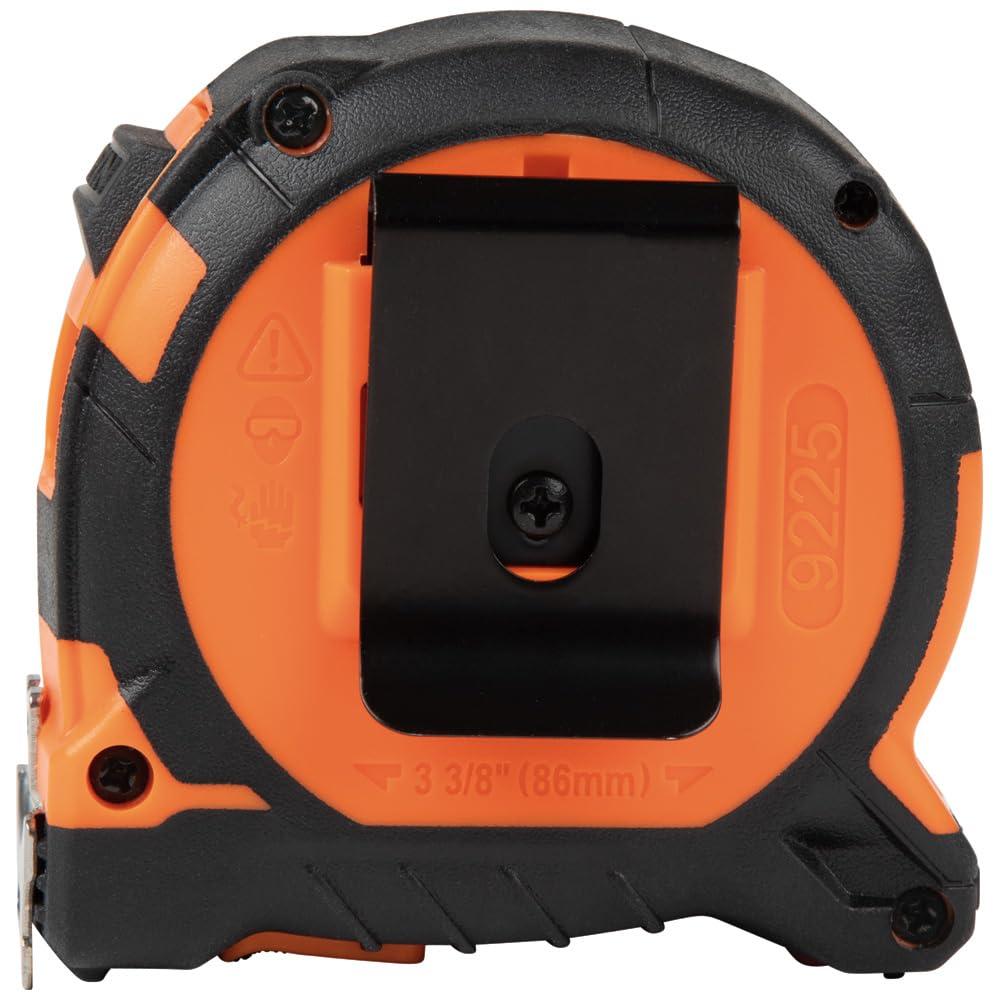 imageKlein Tools 9225 Tape Measure HeavyDuty Measuring Tape with 25Foot DoubleHook DoubleSided Nylon Reinforced Blade with Metal Belt Clip25Foot