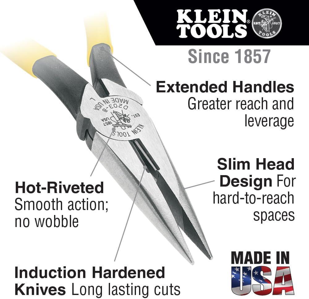 imageKlein Tools 92918 3Piece Pliers Set MultiPurpose 10Inch Classic Klaw Tongue and Groove Pump Pliers 8Inch Needle Nose and Diagonal Cutting Pliers