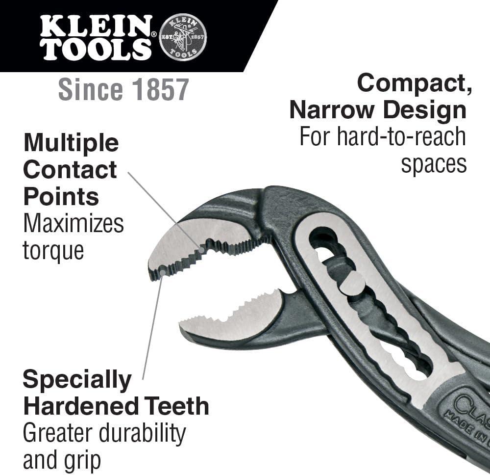 imageKlein Tools 92918 3Piece Pliers Set MultiPurpose 10Inch Classic Klaw Tongue and Groove Pump Pliers 8Inch Needle Nose and Diagonal Cutting Pliers