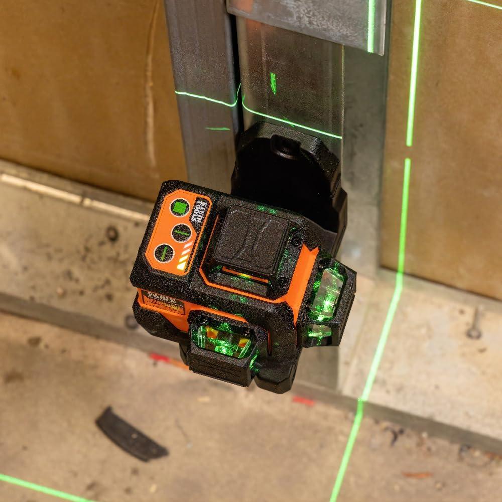 imageKlein Tools 93CPLG Compact SelfLeveling Laser Level Bright Green Cross Line 360Degree Laser Planes Rechargeable Magnetic Mount360Degree Planar