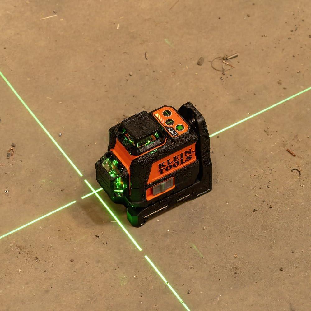 imageKlein Tools 93CPLG Compact SelfLeveling Laser Level Bright Green Cross Line 360Degree Laser Planes Rechargeable Magnetic Mount360Degree Planar