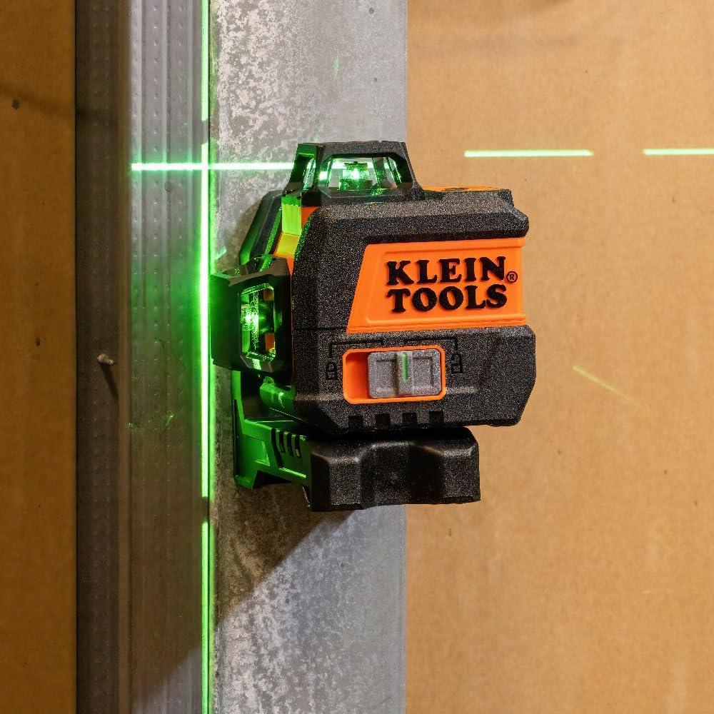 imageKlein Tools 93CPLG Compact SelfLeveling Laser Level Bright Green Cross Line 360Degree Laser Planes Rechargeable Magnetic Mount360Degree Planar