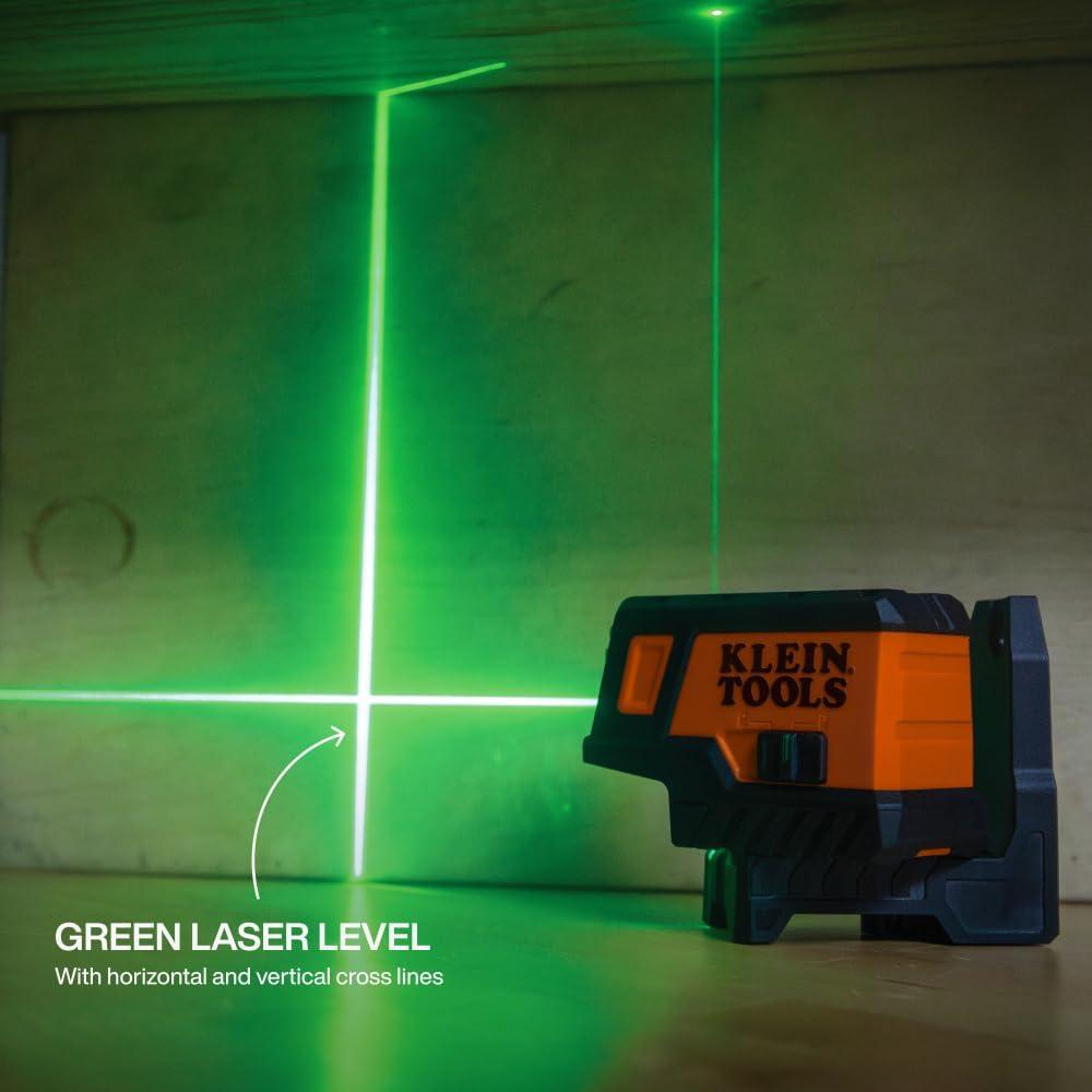 imageKlein Tools 93CPLG Compact SelfLeveling Laser Level Bright Green Cross Line 360Degree Laser Planes Rechargeable Magnetic MountCross Line