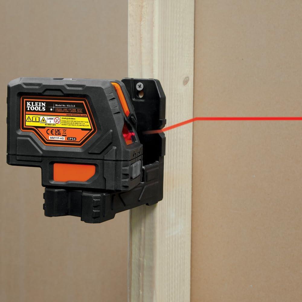 imageKlein Tools 93LCLGR SelfLeveling Laser Level Rechargeable with Bright Green CrossLines and Red Plumb Spot Magnetic and Ceiling Clamp MountingLaser Level