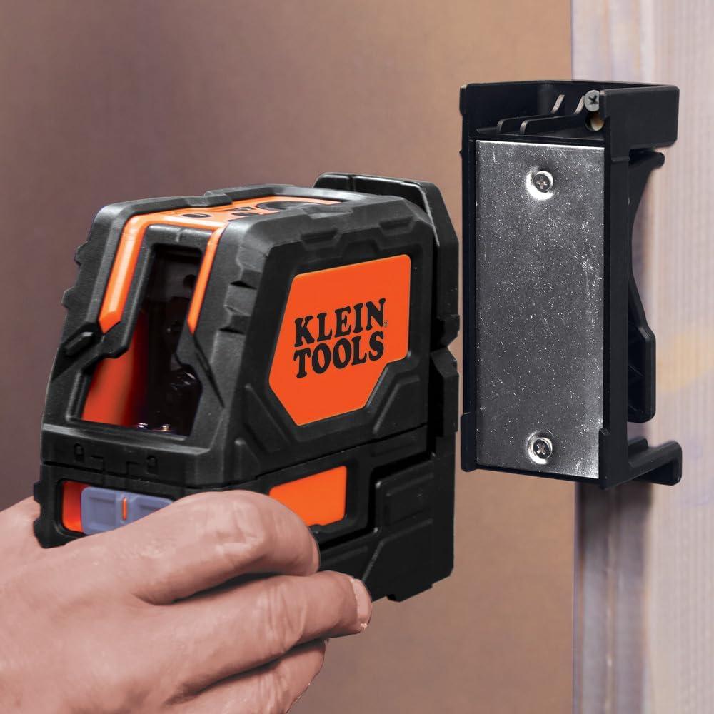 imageKlein Tools 93LCLGR SelfLeveling Laser Level Rechargeable with Bright Green CrossLines and Red Plumb Spot Magnetic and Ceiling Clamp MountingLaser Level
