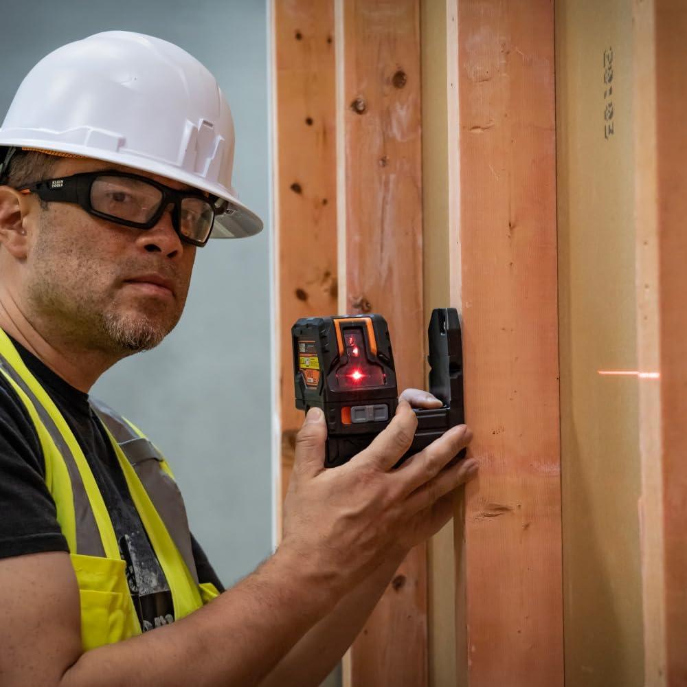 imageKlein Tools 93LCLGR SelfLeveling Laser Level Rechargeable with Bright Green CrossLines and Red Plumb Spot Magnetic and Ceiling Clamp MountingLaser Level