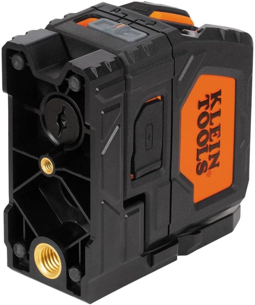 imageKlein Tools 93LCLGR SelfLeveling Laser Level Rechargeable with Bright Green CrossLines and Red Plumb Spot Magnetic and Ceiling Clamp MountingRechargeable Laser Level