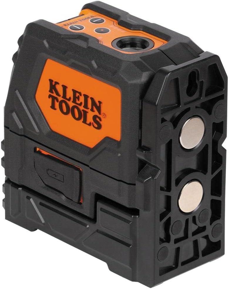 imageKlein Tools 93LCLGR SelfLeveling Laser Level Rechargeable with Bright Green CrossLines and Red Plumb Spot Magnetic and Ceiling Clamp MountingRechargeable Laser Level