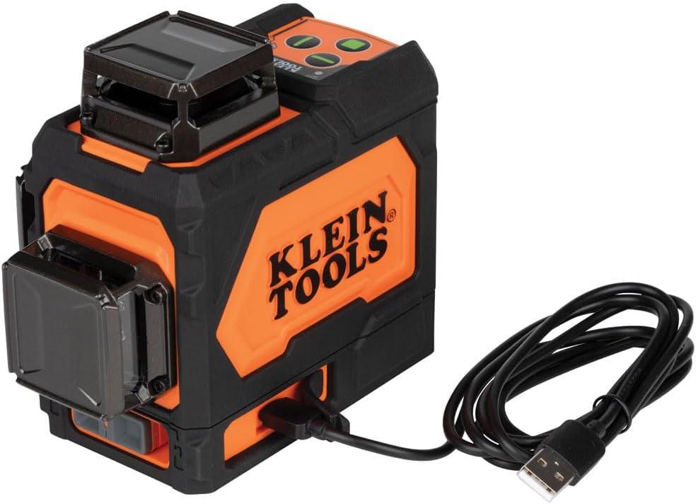 imageKlein Tools 93PLL SelfLeveling Laser Level with Bright Green 3x360Degree Planes Rechargeable Battery Magnetic MountLaser