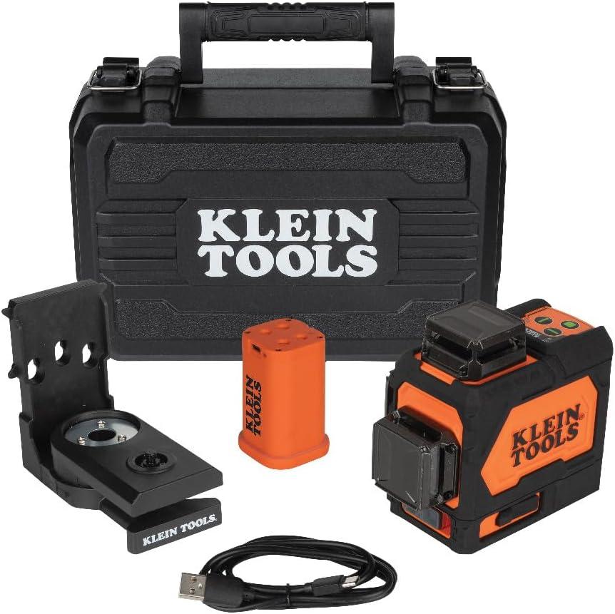 imageKlein Tools 93PLL SelfLeveling Laser Level with Bright Green 3x360Degree Planes Rechargeable Battery Magnetic MountLaser